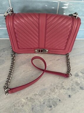 Rebecca Minkoff Pink Quilted Chevron Chain Crossbody